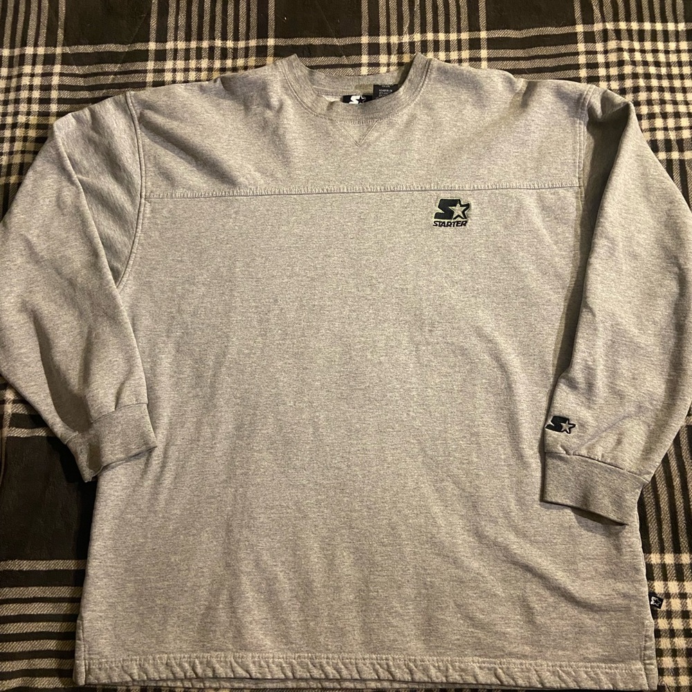 STARTER Gray Sweatshirt Comfortable Crew Neck